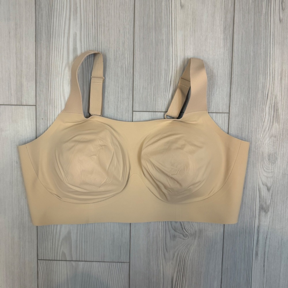 Evelyn Bobbie Structured Scoop Bra Beige Nude Wire-Free Seamless 2XL Womens